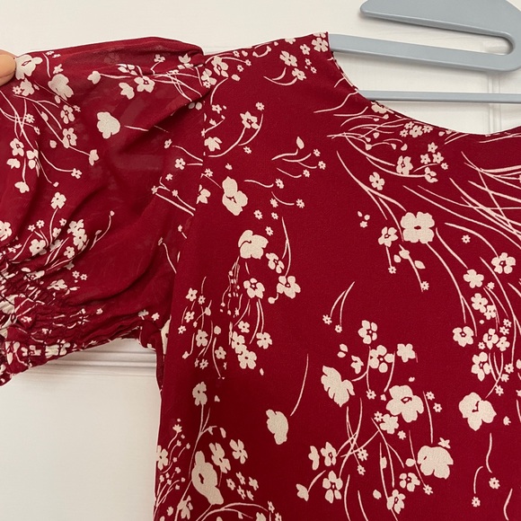 Reformation Lee Printed Puff Sleeve Midi Dress - Picture 4 of 5